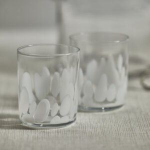 White Spot Glass Tumblers Set of 4