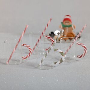 Candy Cane Handle Glass Mug Set of 5
